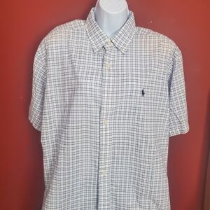 Ralph Lauren White and Blue Plaid Shirt